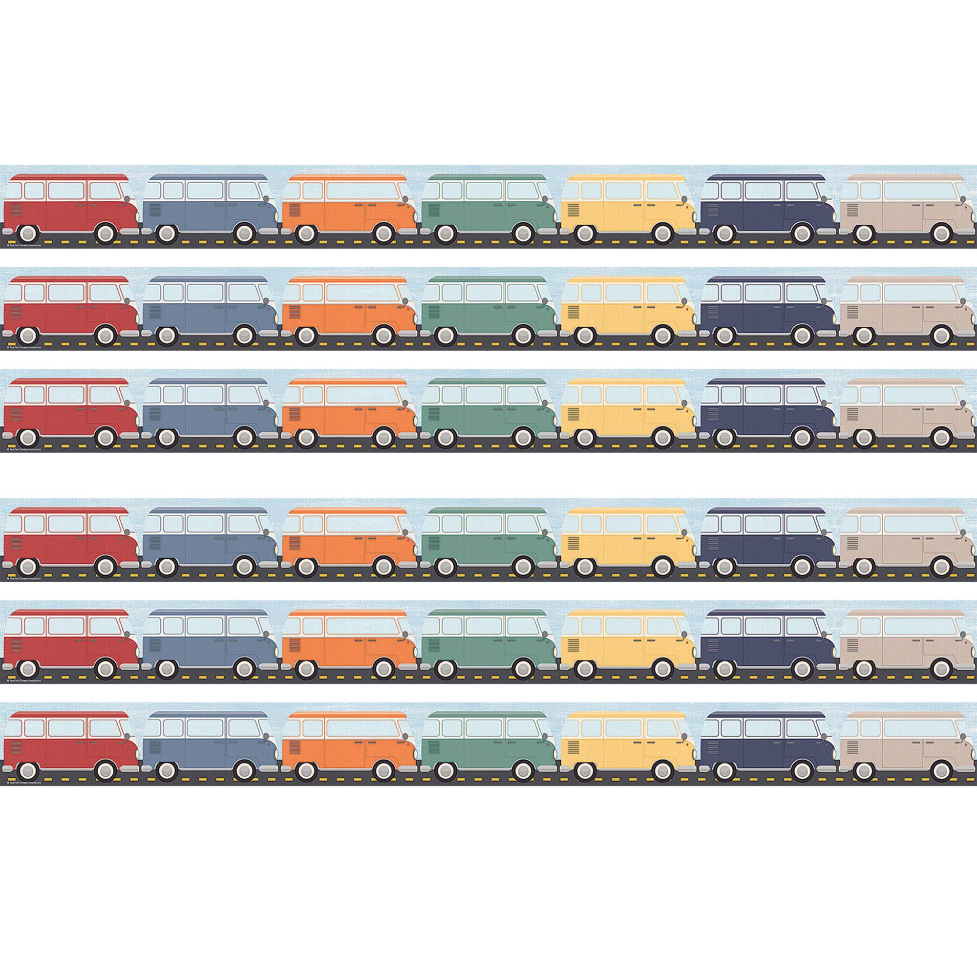 Teacher Created Resources® 3" x 35ft. Road Trip Camper Vans Straight Border Trim, 6 Packs of 12